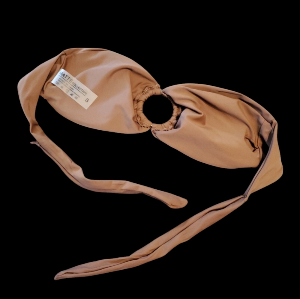 Matte Collection Brown Bikini with Gold Rings - Picture 2 of 5